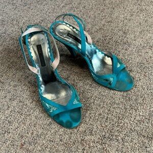 Marc Jacobs Blue Shiny Strappy Heel